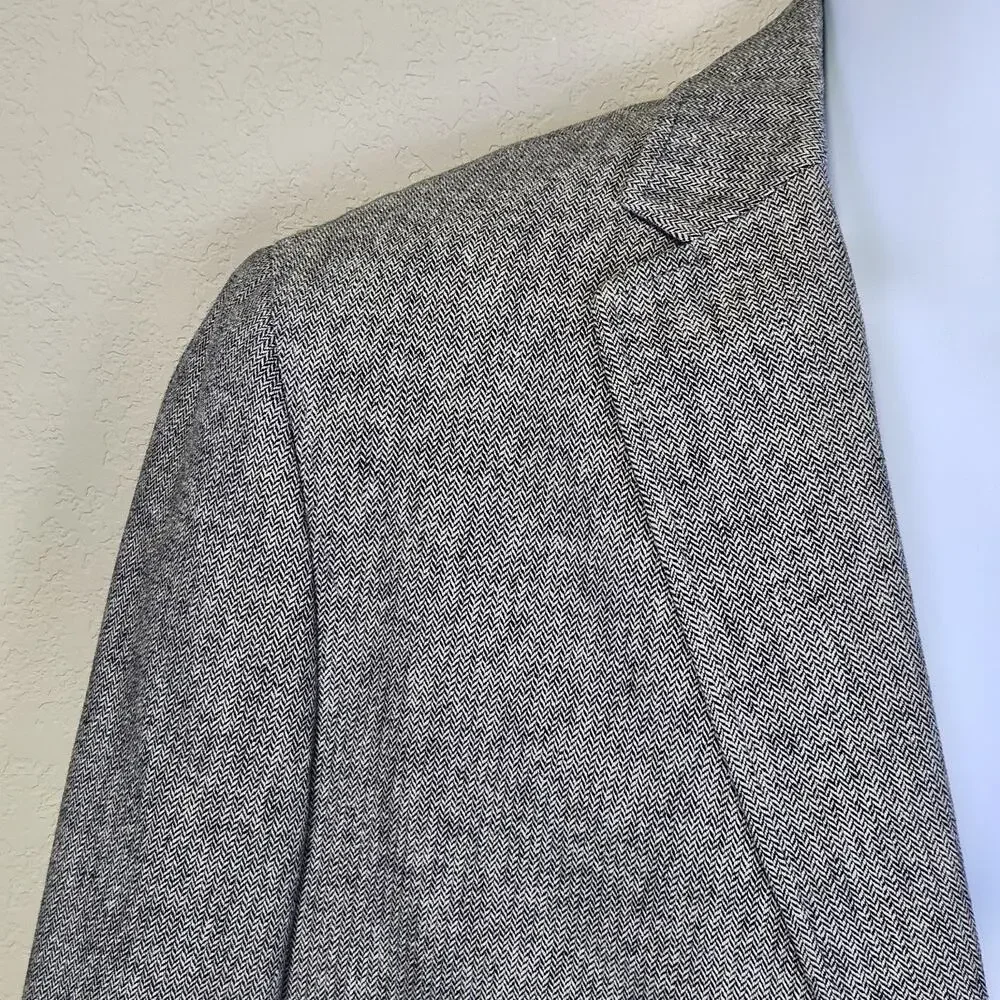 Banana Republic Sport Coat Mens 42R Gray Herringbone Jacket Blazer Tailored Fit